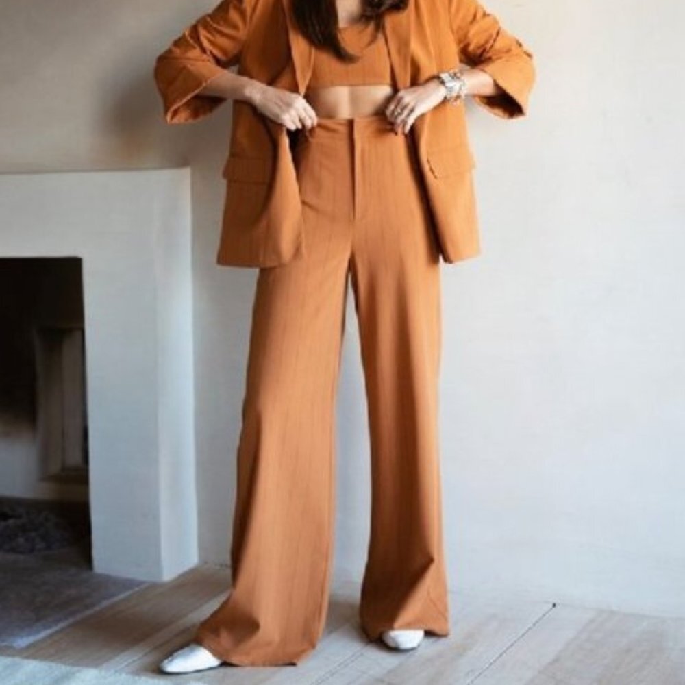 Danielle Bernstein Pinstripe Trouser Pants